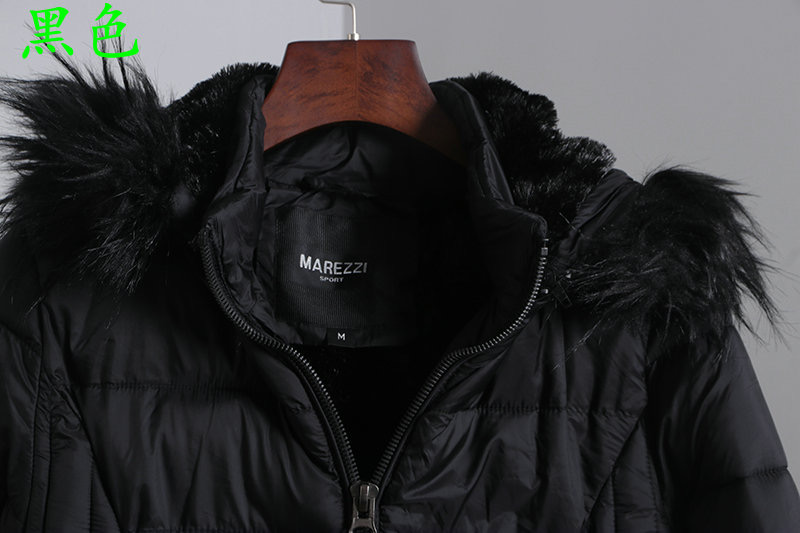 MAREZZI เสื้อกันหนาว เสื้อฮู้ดเฟอร์ บุนวมอุ่น แบรนด์ Marezzi (padded puffer coat) ดำ