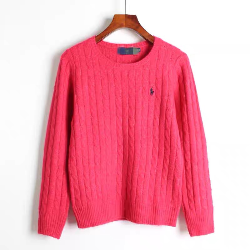 เสื้อหนาวไหมพรม สีชมพู ไหมพรมถัก เนื้อไหม นุ่ม สวย งาน POLO
