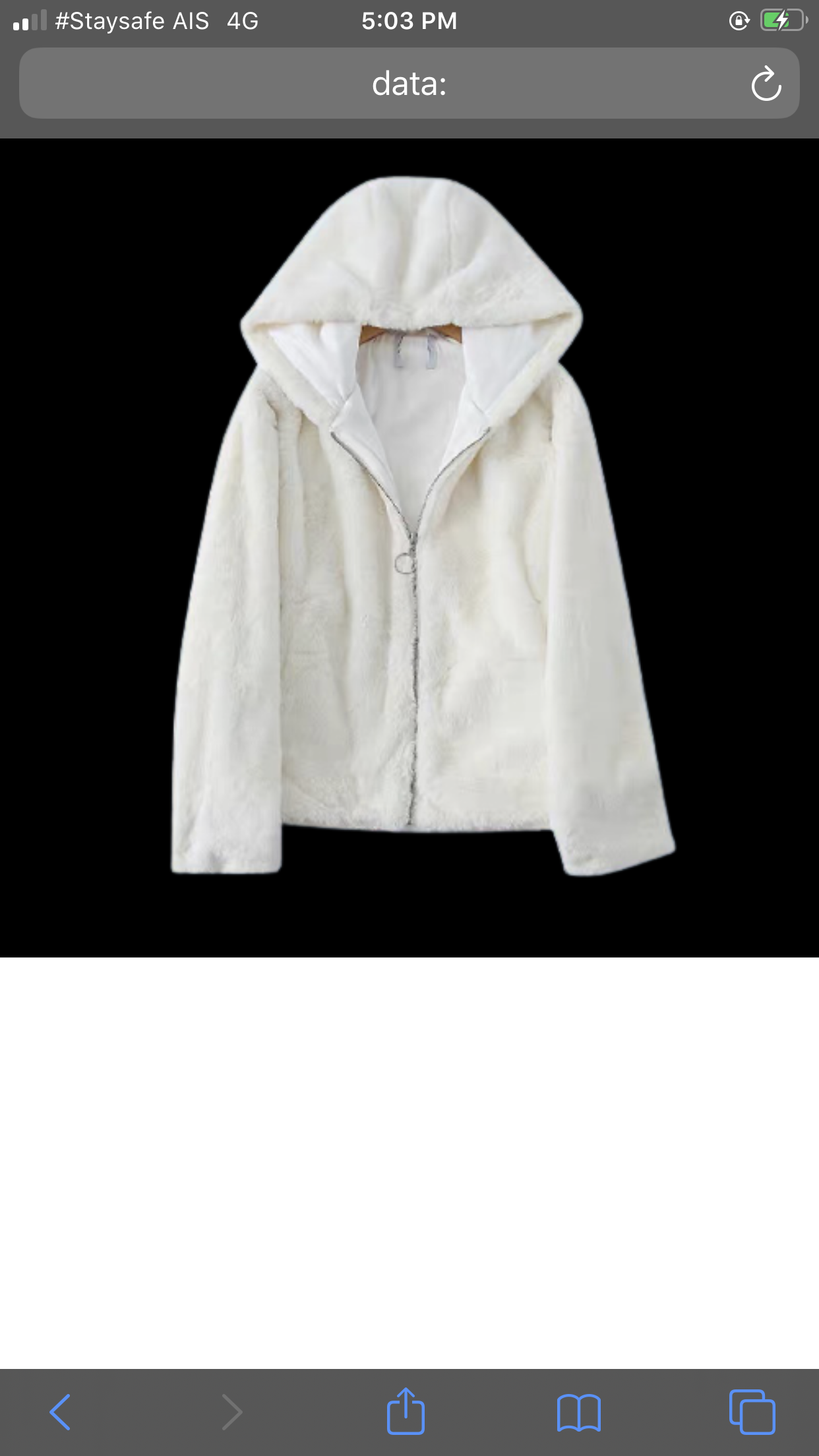 Forever21 เสื้อเฟอร์กันหนาว หมวกฮู้ด เสื้อขน แบรนด์ forever21 (FLUFFY COAT) ขาว