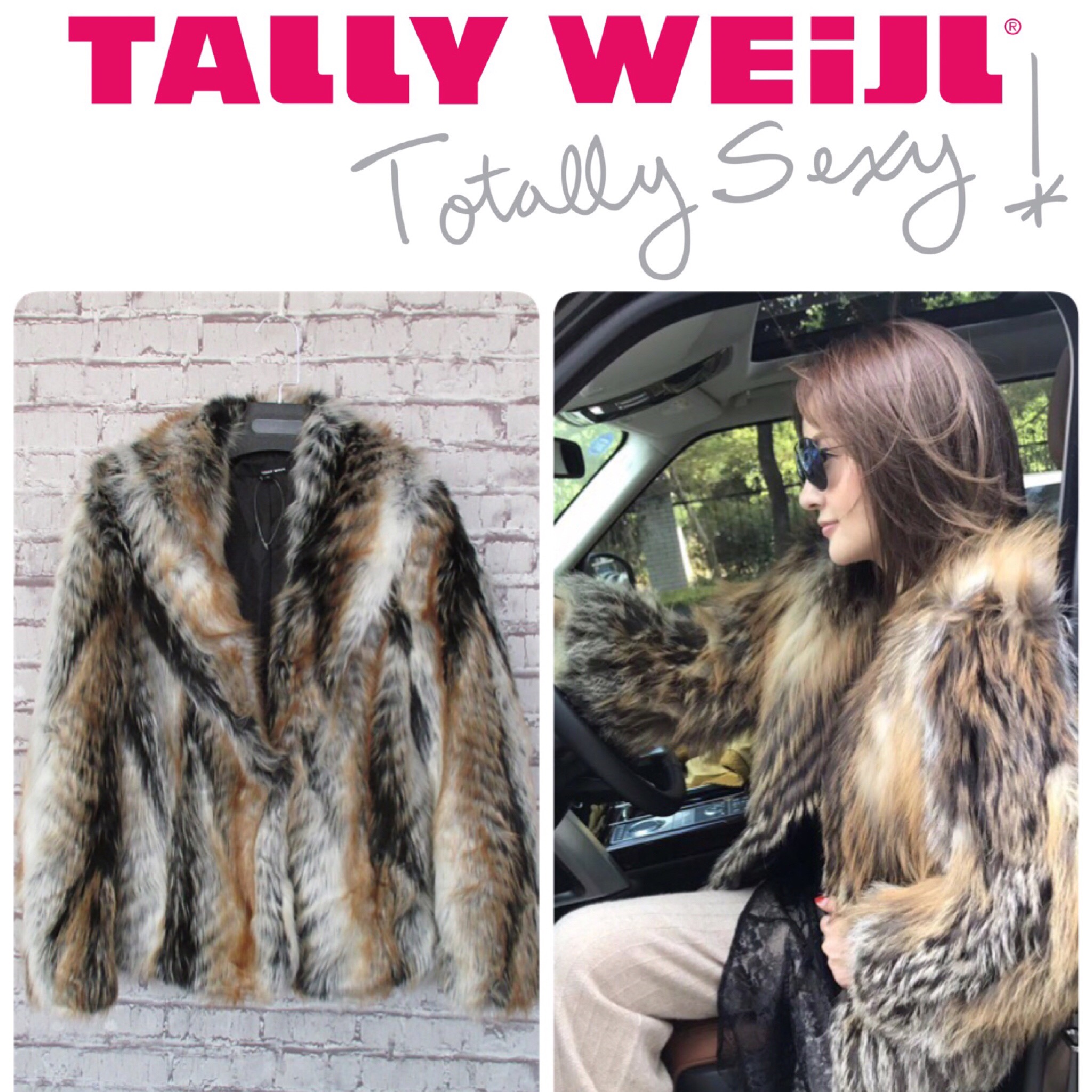 Papaya เสื้อนอก แต่งขน เสื้อกันหนาวขนเฟอร์ สีน้ำตาล งานพรีเมี่ยม แบรนด์ TALLY WEIJL แท้ งานสวย หรูมากคะ SiZe M/L/XL