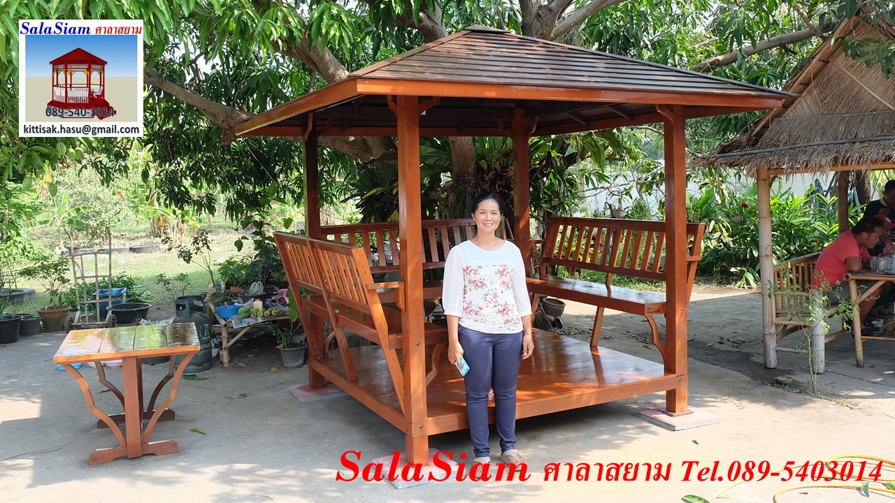 ผลงานการส่งมอบศาลาไม้ทรงบาหลีของ คุณขวัญ บ้านบางเก่า อ.ชะอำ จ.เพชรบุรี