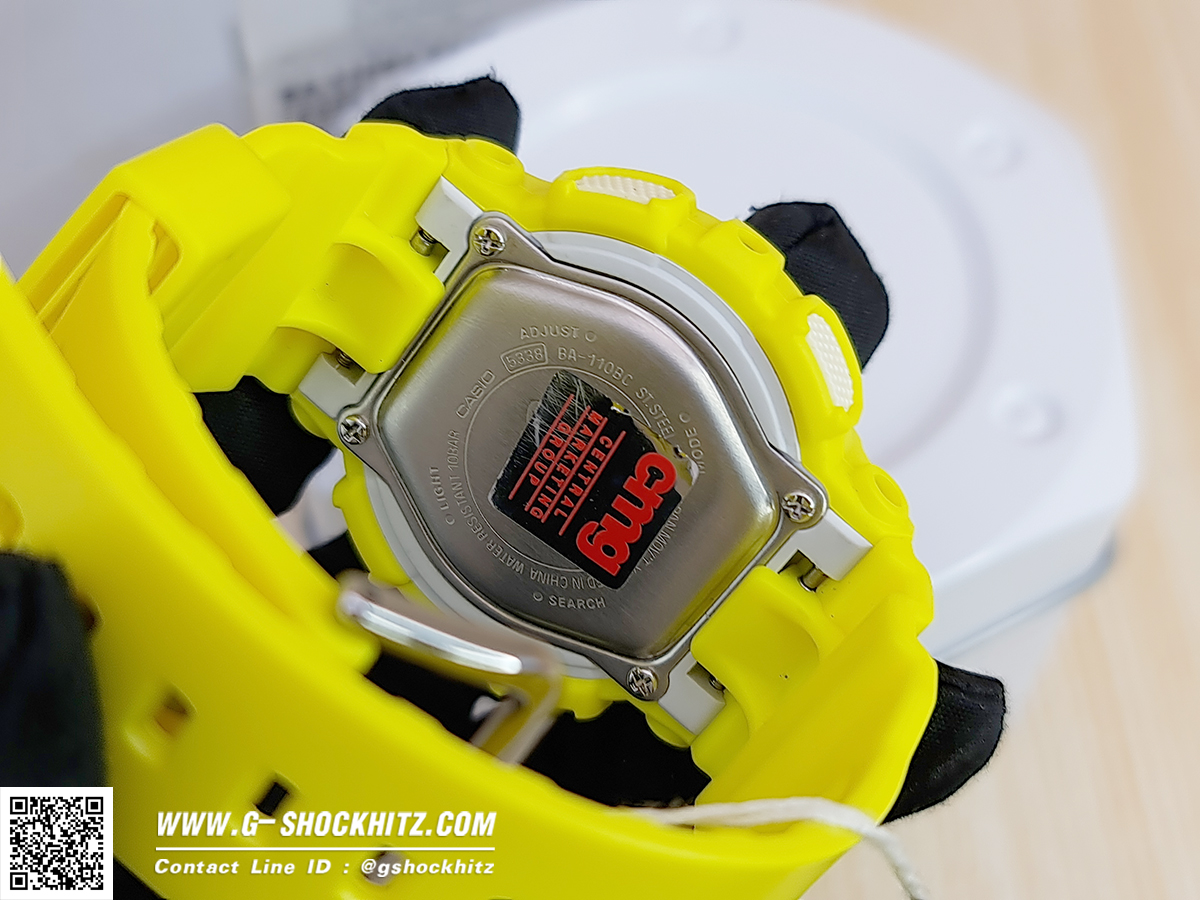 CASIO BABY-G นาฬิกาข้อมือ นาฬิกากันน้ำ นาฬิกาของแท้ ประกันศูนย์ CMG 1 ปี รุ่น BA-110BC-9A นาฬิกาสีเหลือง