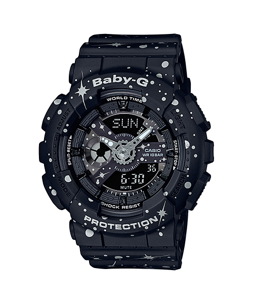 CASIO BABY-G นาฬิกาข้อมือ นาฬิกากันน้ำ นาฬิกาของแท้ ประกันศูนย์ CMG 1 ปี รุ่น BA-110ST-1A นาฬิกาสีดำ