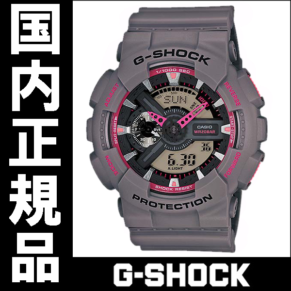 CASIO G-SHOCK นาฬิกาข้อมือ นาฬิกากันน้ำ นาฬิกาของแท้ ประกันศูนย์ CMG 1 ปี รุ่น GA-110TS-8A4 นาฬิกาสีเทา