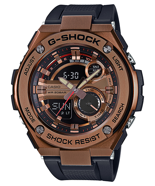 CASIO G-SHOCK นาฬิกาข้อมือ นาฬิกากันน้ำ นาฬิกาของแท้ ประกันศูนย์ CMG 1 ปี รุ่น GST-210B-4A นาฬิกาสีน้ำตาล