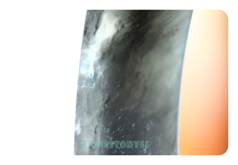 กำไลหยกดำติดวุ้นใส*6.5