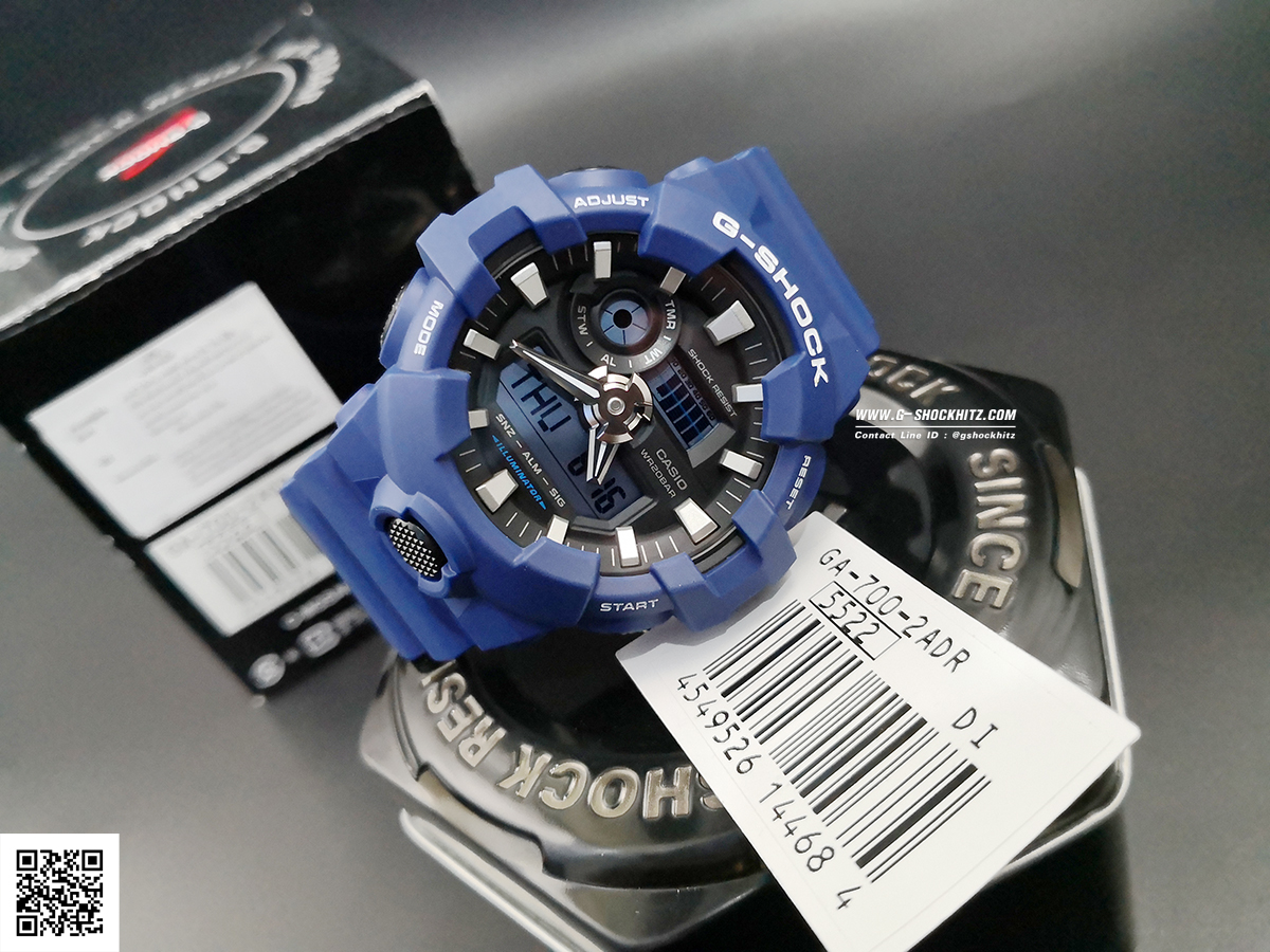 CASIO G-SHOCK นาฬิกาข้อมือ นาฬิกากันน้ำ นาฬิกาของแท้ ประกันศูนย์ CMG 1 ปี รุ่น GA-700-2A นาฬิกาสีน้้ำเงิน