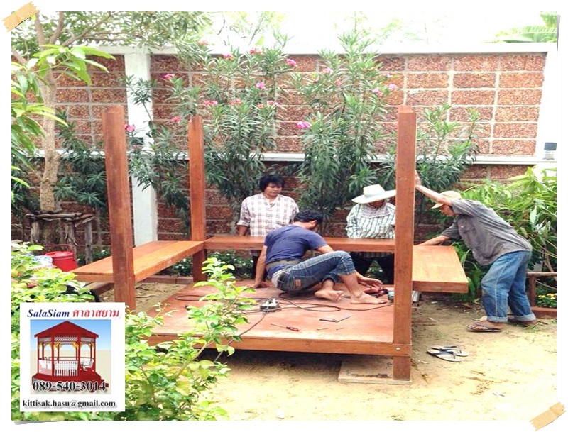 รหัสสินค้า : SL-012 : ศาลาทางบาหลี สีเสาเหลี่ยม ขนาด 2 X 2 X 3 เมตร