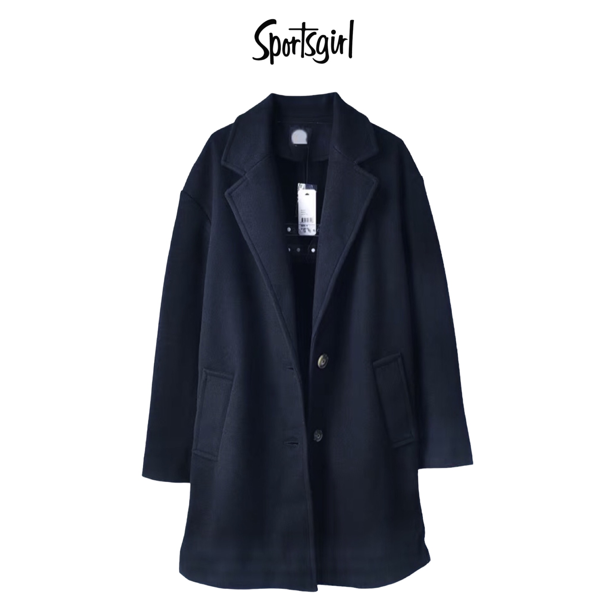 เสื้อโค้ดกันหนาว เสื้อกันหนาว overcoat โค้ทวูล สักหลาด ผสมวูล สีดำ แต่งคอปก กระดุมสองแถว แบรนด์ATCHING สำเนา สำเนา สำเนา สำเนา สำเนา ดำ