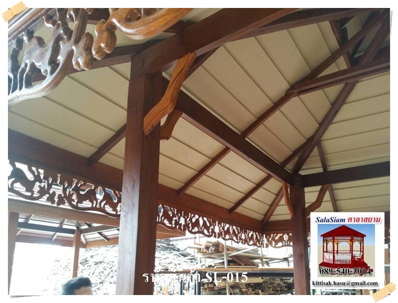 รหัสสินค้า : SL-015 : ศาลาทางบาหลี สีเสาเหลี่ยม ขนาด 2 X 2 X 3 เมตร