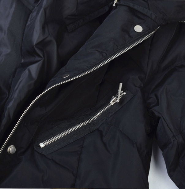 เสื้อกันหนาว โค้ทขนเป็ด เสื้อฮู้ดเฟอร์ บุขนเป็ด สีดำ (padded puffer coat สำเนา สำเนา ดำ