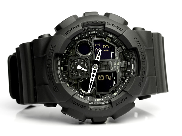 CASIO G-SHOCK นาฬิกาข้อมือ นาฬิกากันน้ำ นาฬิกาของแท้ ประกันศูนย์ CMG 1 ปี รุ่น GA-100-1A1 นาฬิกาสีดำ