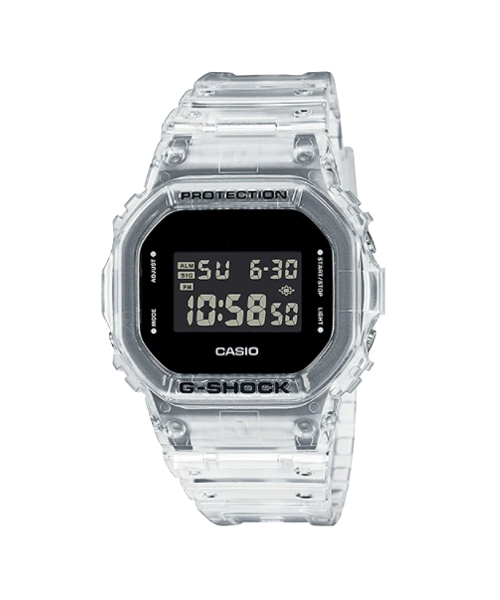 CASIO G-SHOCK นาฬิกาข้อมือ นาฬิกากันน้ำ นาฬิกาของแท้ ประกันศูนย์ CMG 1 ปี รุ่น DW-5600SKE-7D นาฬิกาสีใส