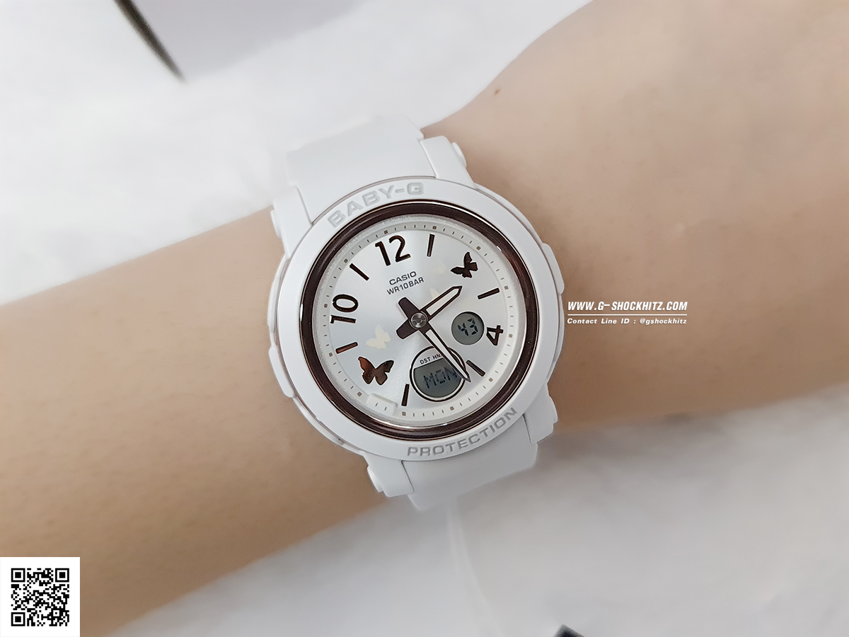 CASIO BABY-G นาฬิกาข้อมือ นาฬิกากันน้ำ นาฬิกาของแท้ ประกันศูนย์ CMG 1 ปี รุ่น BGA-290BD-7A นาฬิกาสีขาว