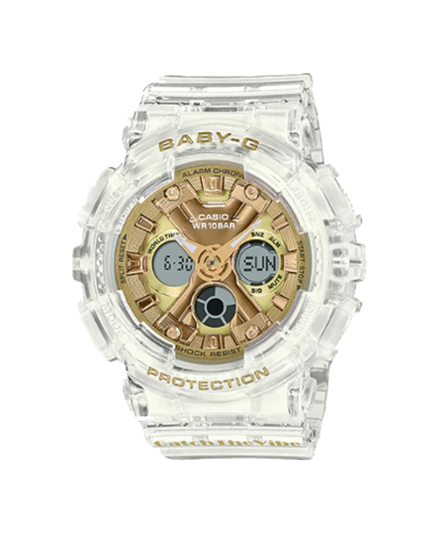 CASIO BABY-G นาฬิกาข้อมือ นาฬิกากันน้ำ นาฬิกาของแท้ ประกันศูนย์ CMG 1 ปี รุ่น BA-130CVG-7A นาฬิกาสีใส