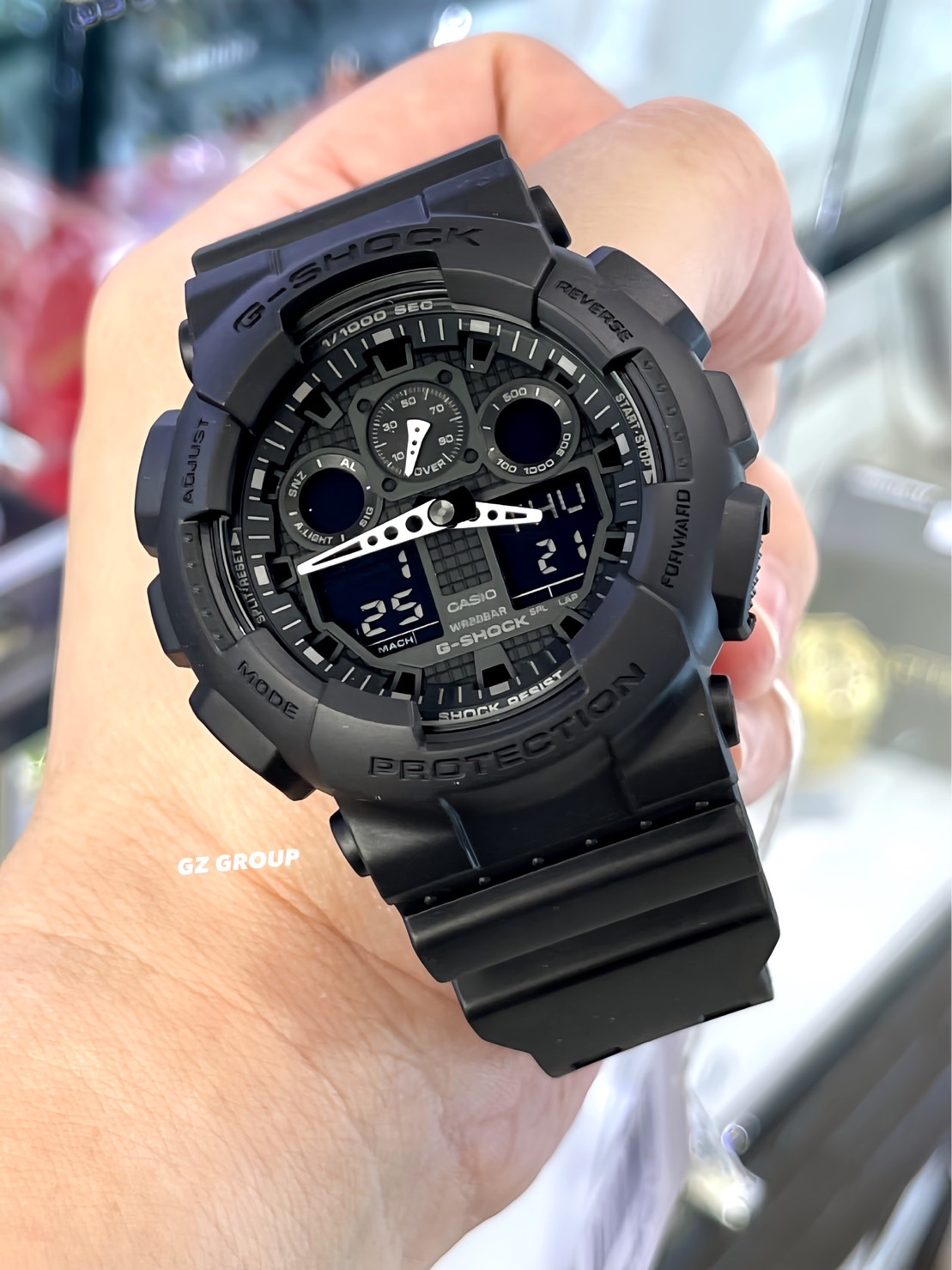 CASIO G-SHOCK นาฬิกาข้อมือ นาฬิกากันน้ำ นาฬิกาของแท้ ประกันศูนย์ CMG 1 ปี รุ่น GA-100-1A1 นาฬิกาสีดำ