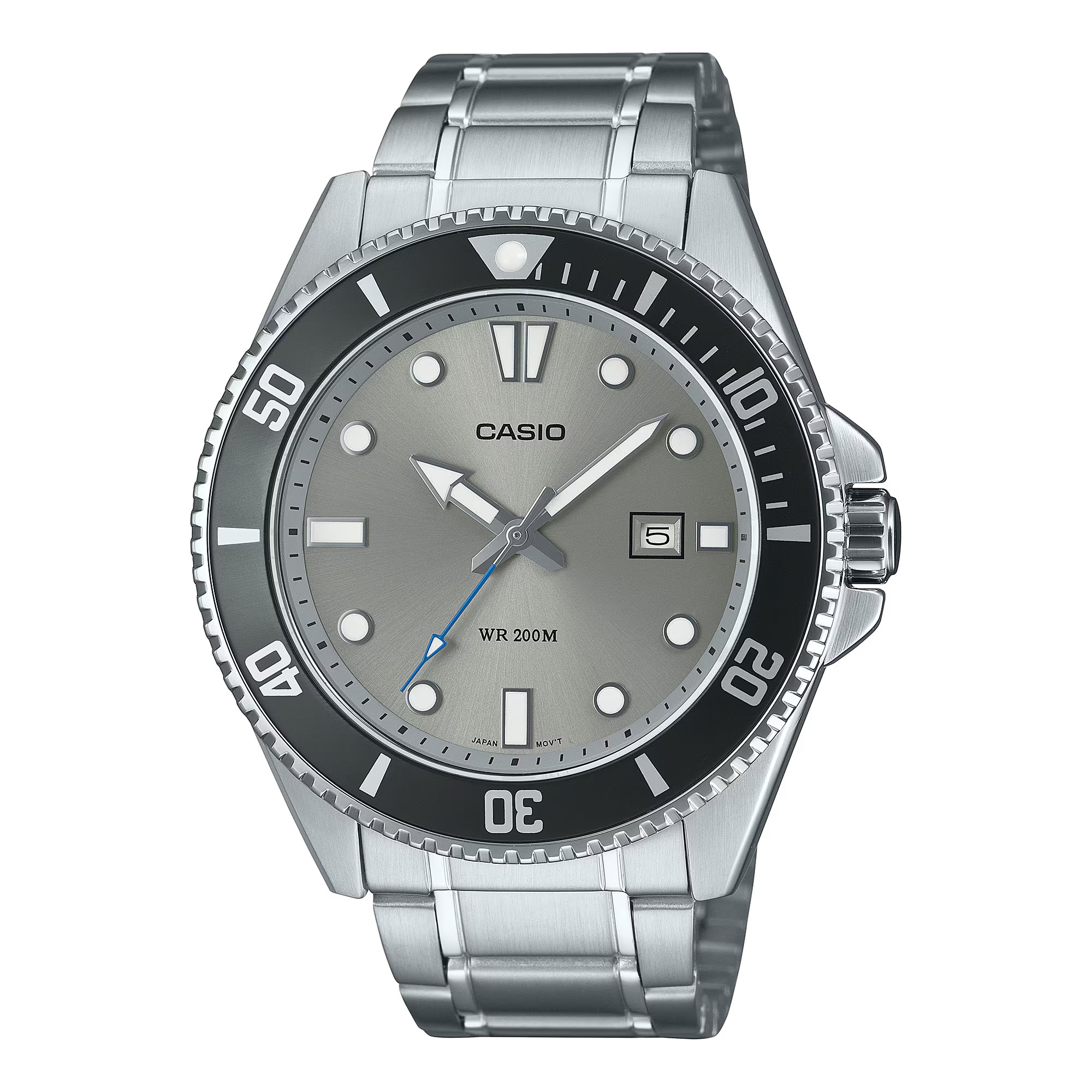 CASIO นาฬิกาคาสิโอ นาฬิกาข้อมือ นาฬิกากันน้ำ นาฬิกาของแท้ ประกันศูนย์ CMG 1 ปี รุ่น MDV-107D-8A นาฬิกาสีเงิน