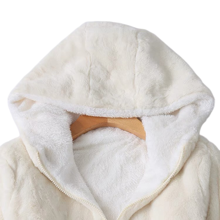 เสื้อเฟอร์กันหนาว หมวกฮู้ด เสื้อขน Fluffy coat แบรนด์ Shein ดำ