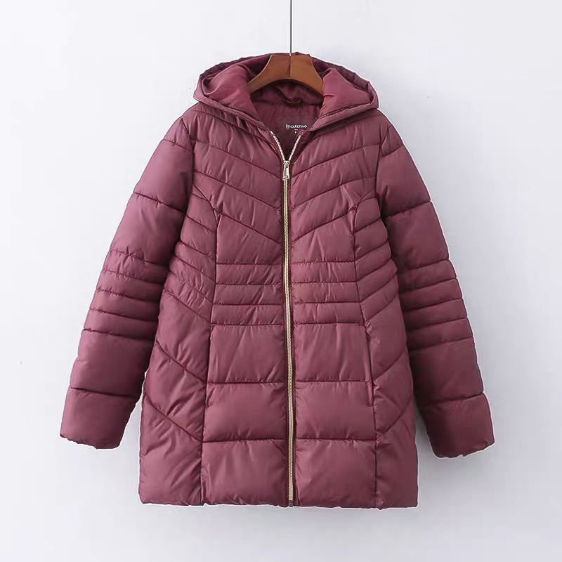 เสื้อกันหนาว เสื้อฮู้ดเฟอร์ บุนวมอุ่น สีแดง แบรนด์ INEXTENSO (padded puffer coat สำเนา