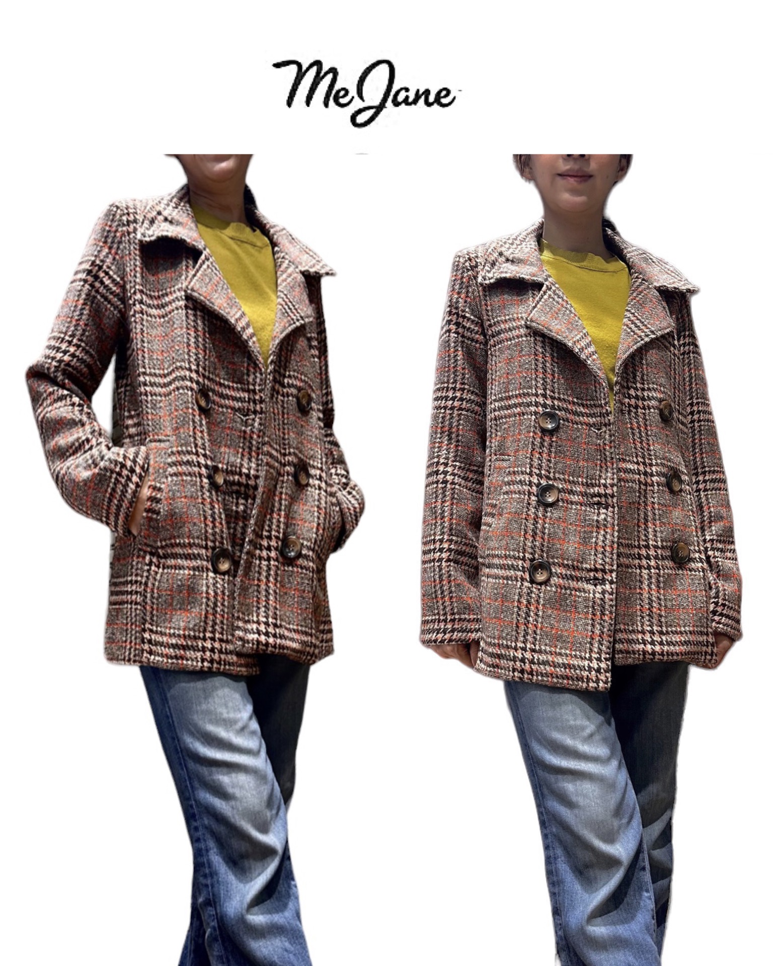 เสื้อโค้ท เสื้อกันหนาว Pea COAT เนื้อผ้าสักหลาดวูล checked coat แบรนด์ reserved สำเนา สำเนา สำเนา