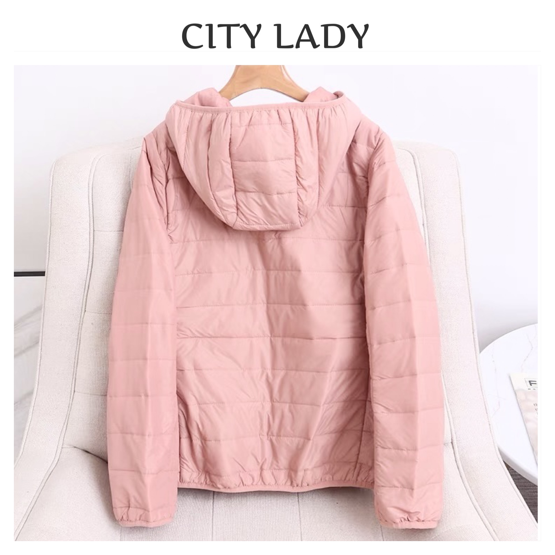 Ambiance เสื้อกันหนาว เสื้อฮู้ด บุนวมอุ่น แบรนด์ city lady (padded puffer สำเนา สำเนา สำเนา สำเนา ดำ