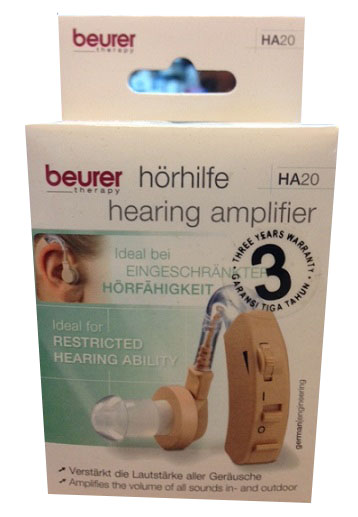 เครื่องช่วยฟัง ยี่ห้อ Beurer รุ่น HA20 ผลิตภัณฑ์ประเทศเยอรมัน รับประกันสินค้า 3 ปี พร้อมกล่องเก็บอุปกรณ์
