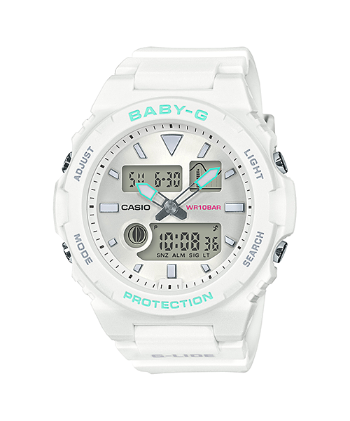 CASIO BABY-G นาฬิกาข้อมือ นาฬิกากันน้ำ นาฬิกาของแท้ ประกันศูนย์ CMG 1 ปี รุ่น BAX-100-7A นาฬิกาสีขาว