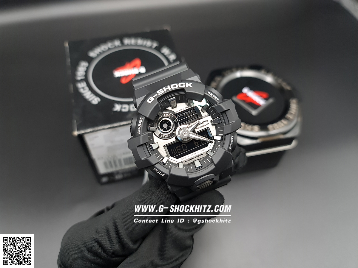 CASIO G-SHOCK นาฬิกาข้อมือ นาฬิกากันน้ำ นาฬิกาของแท้ ประกันศูนย์ CMG 1 ปี รุ่น GA-710-1A นาฬิกาสีดำ