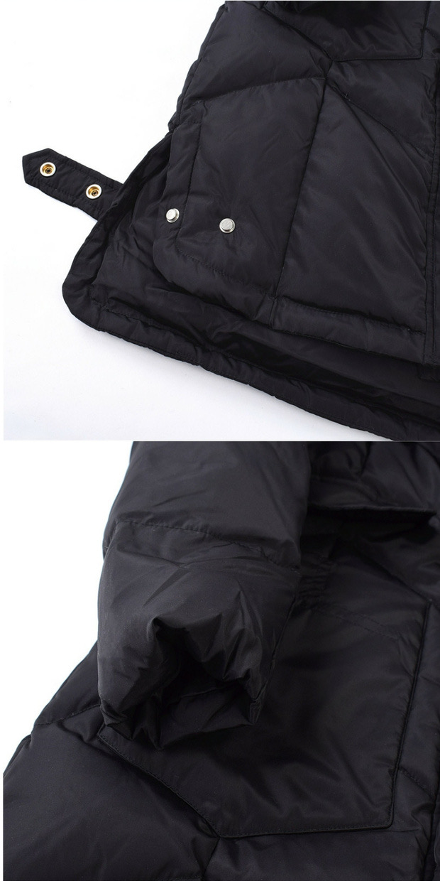เสื้อกันหนาว โค้ทขนเป็ด เสื้อฮู้ดเฟอร์ บุขนเป็ด สีดำ (padded puffer coat สำเนา สำเนา ดำ