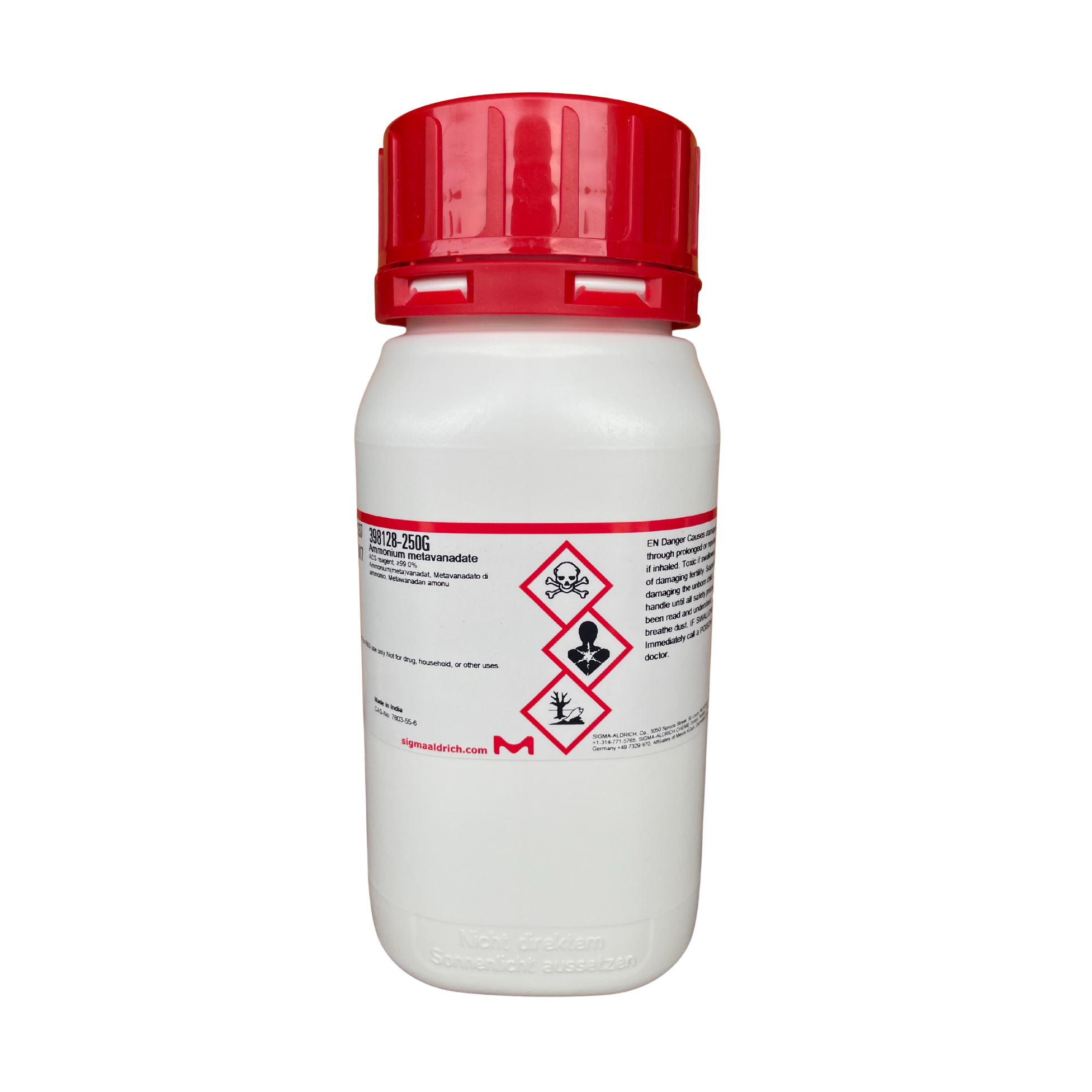 Ammonium Metavanadate, ACS reagent, ≥99.0%, 250 g. Sigma Aldrich®