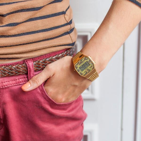 CASIO นาฬิกาคาสิโอ นาฬิกาข้อมือ นาฬิกากันน้ำ นาฬิกาของแท้ ประกันศูนย์ CMG 1 ปี รุ่น A168WEGC-5D นาฬิกาสีทอง