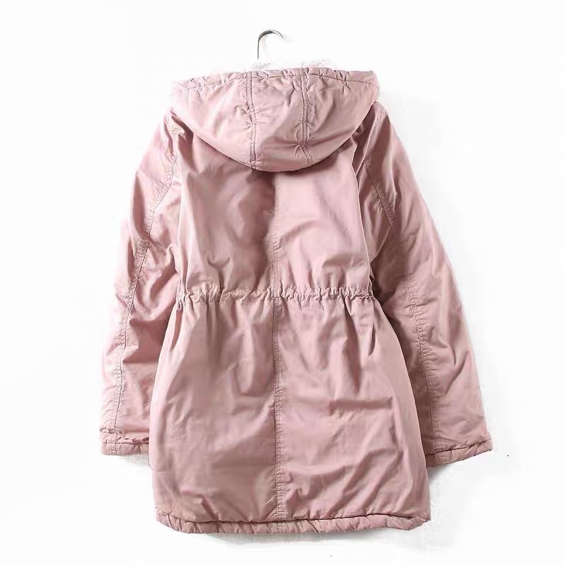 Jean pascale เสื้อโค้ทฮู้ดกันหนาว เสื้อปาร์กา parka สีชมพู แบรนด์ JEAN PASCALE ชมพู