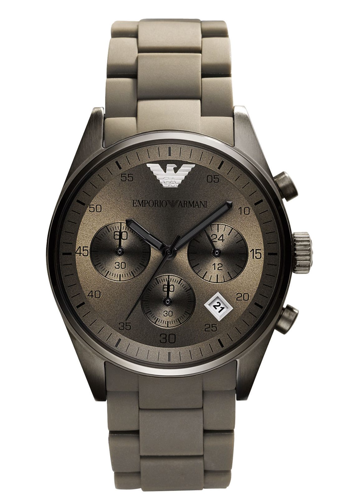 Emporio Armani Men's AR5950 Grey Silicone Quartz Watch with Grey Dial