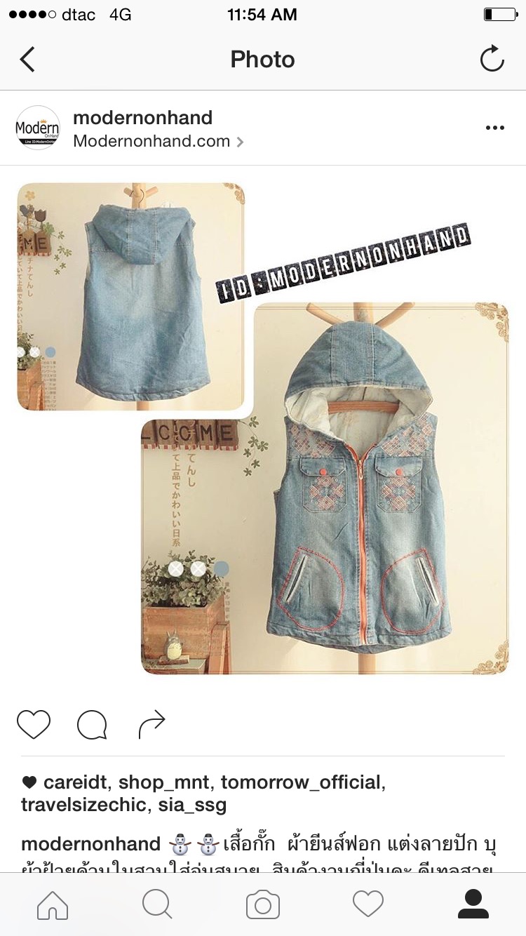 เสื้อกั๊ก ผ้ายีนส์ซีด แต่งลายปัก บุหนา สวมใส่อุ่นสบาย งานหรู เกรดญี่ปุ่น เลยคะ Free Size (M) ยีนส์
