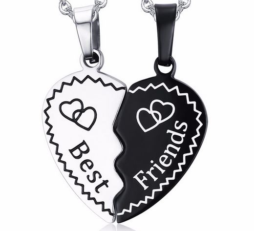 สร้อยคอคู่รัก สร้อยคอ ผู้หญิง ผู้ชาย สร้อยคอ stainless steel สำหรับ เพื่อนรัก Best Friend ของขวัญ ให้เพื่อน วันจบการศึกษา 605144