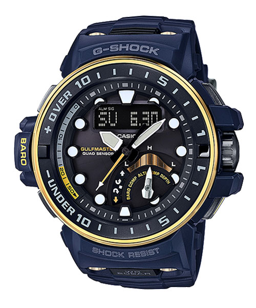 CASIO G-SHOCK นาฬิกาข้อมือ นาฬิกากันน้ำ นาฬิกาของแท้ ประกันศูนย์ CMG 1 ปี รุ่น GWN-Q1000NV-2A นาฬิกาสีน้ำเงิน