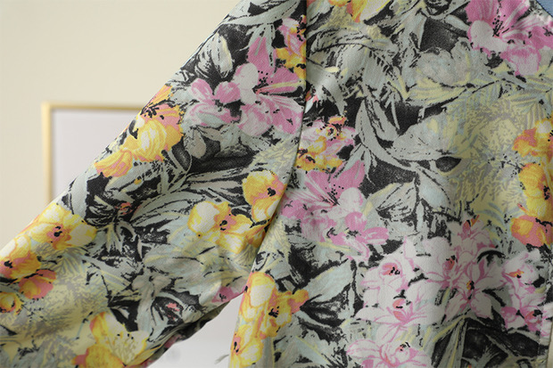 เสื้อแจ็คเก็ต เสื้อคลุม ลายดอก ปลายแขนจั๊ม สำเนา ลายดอก