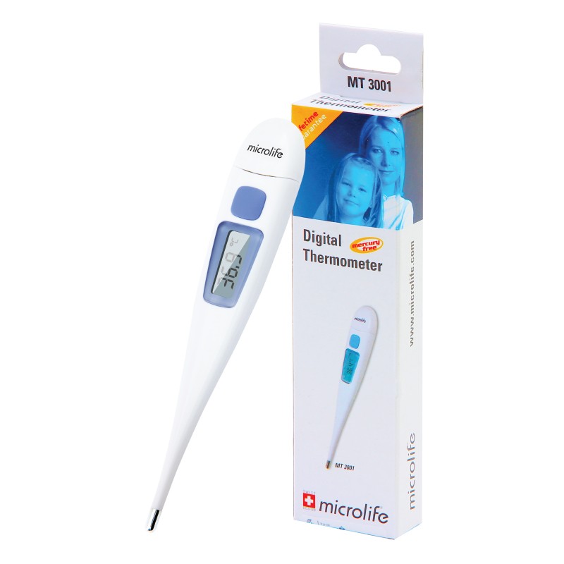 ปรอทวัดไข้ดิจิตอล ยี่ห้อ Microlife รุ่น MT3001 ประเทศสวิตเซอร์แลนด์ รับประกันตลอดอายุการใช้งาน (มีกล่องเก็บปรอท)