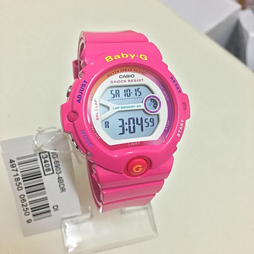 CASIO BABY-G นาฬิกาข้อมือ นาฬิกากันน้ำ นาฬิกาของแท้ ประกันศูนย์ CMG 1 ปี รุ่น BG-6903-4B นาฬิกาสีชมพู