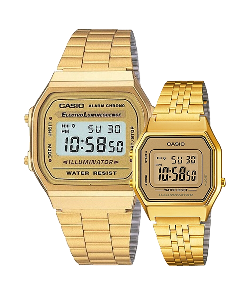CASIO นาฬิกาคาสิโอ นาฬิกาข้อมือ นาฬิกากันน้ำ นาฬิกาของแท้ ประกันศูนย์ CMG 1 ปี รุ่น A-168WG-9 / LA680WGA-9 นาฬิกาสีทอง