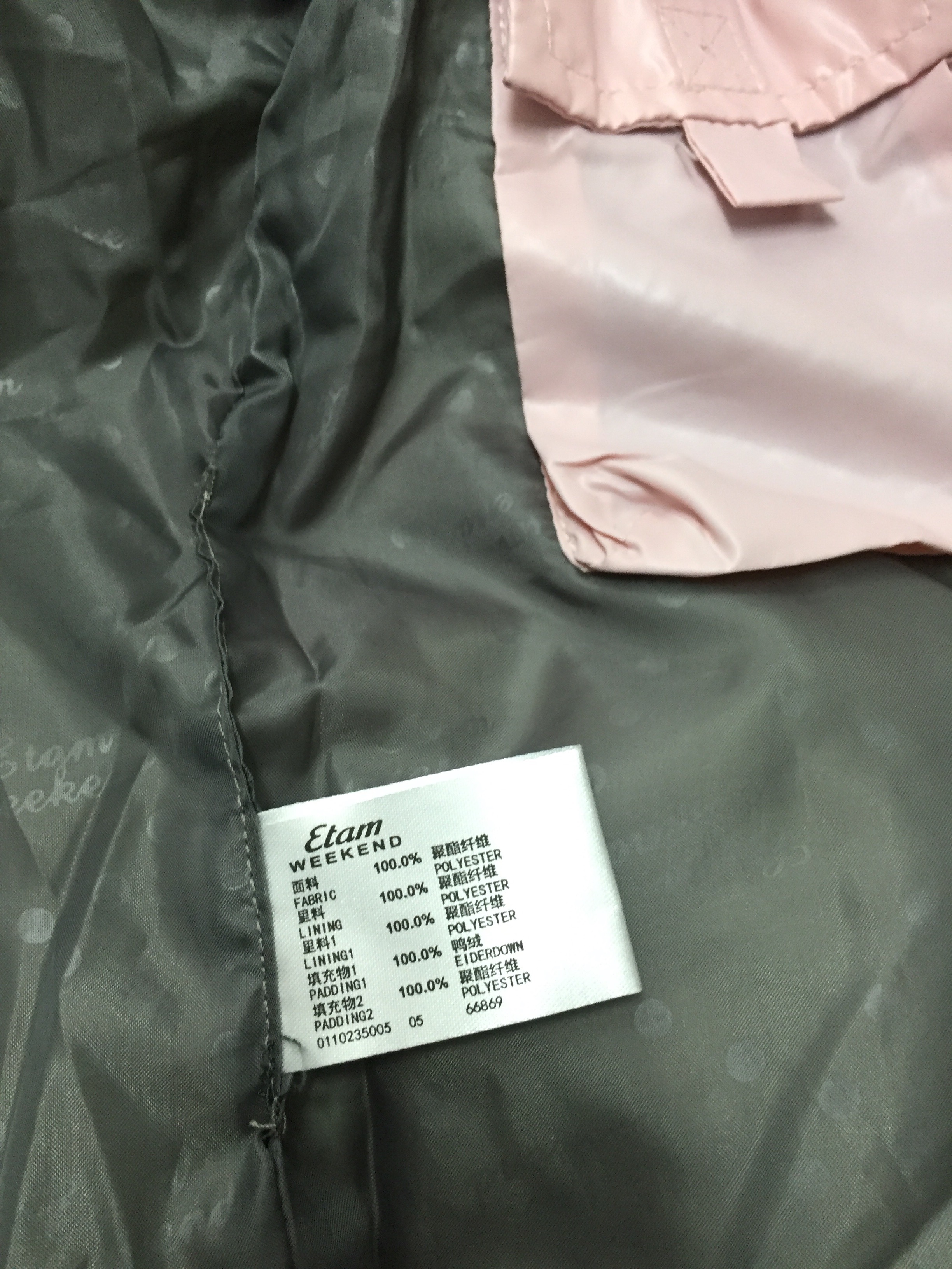 Etam เสื้อขนเป็ด เสื้อ กันหนาวขนเป็ด ขนห่าน (DOWNแท้100%) สีชมพู หมวกฮูท ติดขนเฟอร์ สีน้ำตาลเทาอ่อน แบรนด์เนม ETAM ฝรั่งเศส สวย สีหวาน น่ารักมากคะ สินค้าบางตัวโดนตัดป้ายนะคะ) Size S/M/L ชมพู