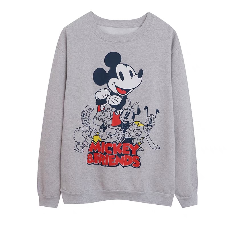 Disney เสื้อสเวตเตอร์ สีเทา สกรีนลายMICKEY งานDISNEY สำเนา เทาอ่อน