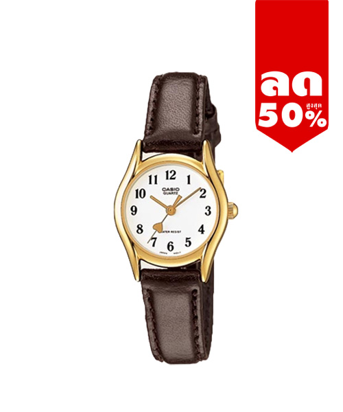 CASIO นาฬิกาคาสิโอ นาฬิกาข้อมือ นาฬิกากันน้ำ นาฬิกาของแท้ ประกันศูนย์ CMG 1 ปี รุ่น LTP-1094Q-7B5 นาฬิกาสีน้ำตาล