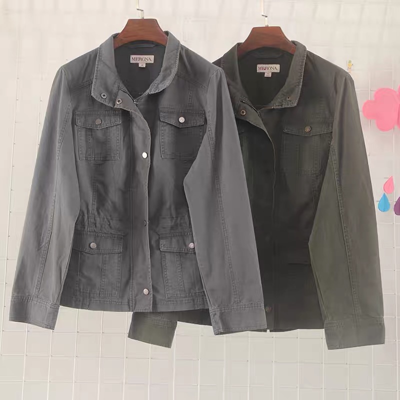 Merona เสื้อเขียวทหาร เสื้อนอกแนวทหาร แพทเทินสวย เท่ห์มาก แบรนด์ MERONAคะ Size S/M/L/XL เขียว