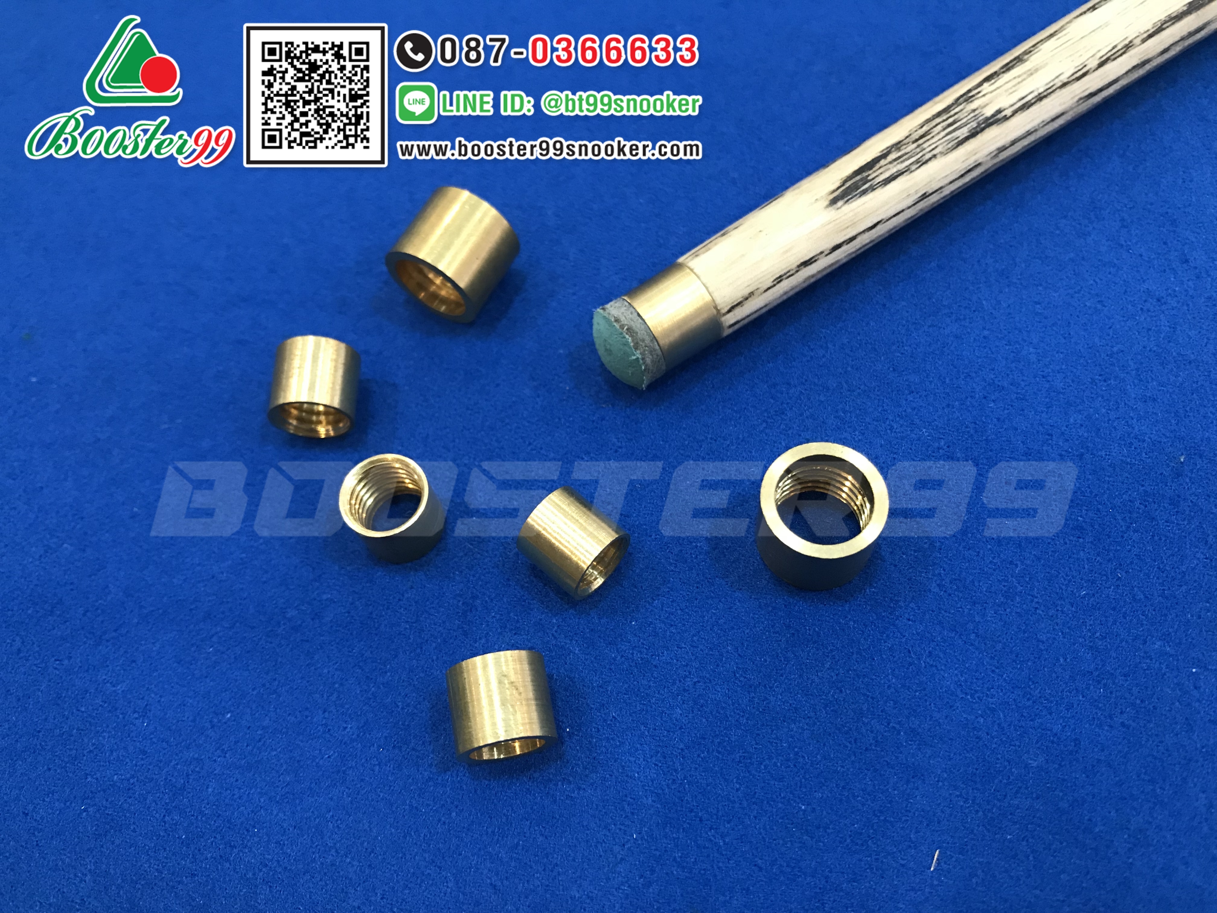 ปลอก ทองเหลือง ไม้คิวสนุ๊ก เกลียวด้านใน ขนาด 8-10 มิล (ราคาต่อ 1 ชิ้น)