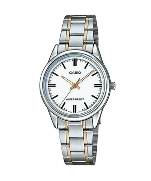 CASIO นาฬิกาคาสิโอ นาฬิกาข้อมือ นาฬิกากันน้ำ นาฬิกาของแท้ ประกันศูนย์ CMG 1 ปี รุ่น LTP-V005SG-7A นาฬิกาสีเงิน