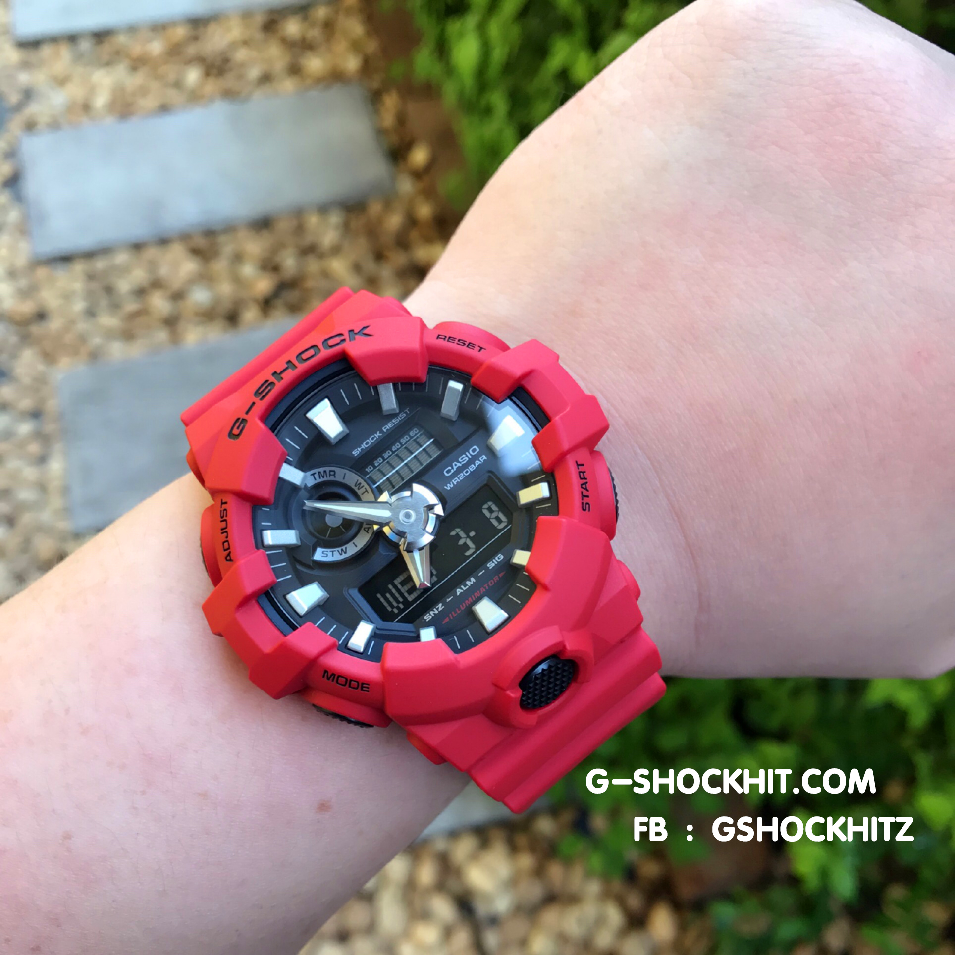 CASIO MID YEAR SALE G-SHOCK นาฬิกาข้อมือ นาฬิกากันน้ำ นาฬิกาของแท้ ประกันศูนย์ CMG 1 ปี รุ่น GA-700-4A นาฬิกาสีแดง