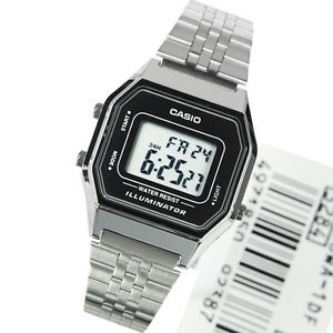 CASIO นาฬิกาคาสิโอ นาฬิกาข้อมือ นาฬิกากันน้ำ นาฬิกาของแท้ ประกันศูนย์ CMG 1 ปี รุ่น LA680WA-1 นาฬิกาสีเงิน