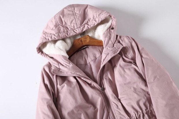 Jean pascale เสื้อโค้ทฮู้ดกันหนาว เสื้อปาร์กา parka สีชมพู แบรนด์ JEAN PASCALE ชมพู
