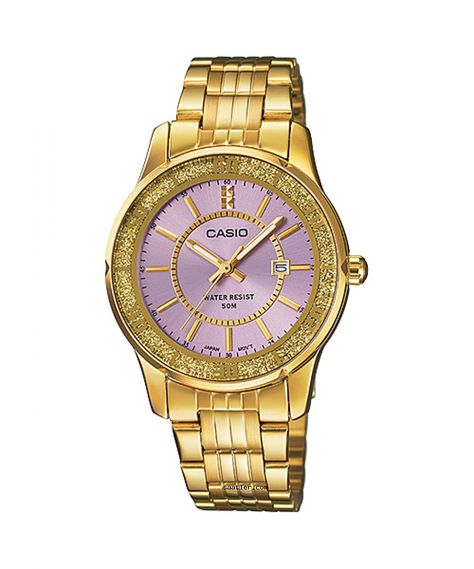 CASIO นาฬิกาคาสิโอ นาฬิกาข้อมือ นาฬิกากันน้ำ นาฬิกาของแท้ ประกันศูนย์ CMG 1 ปี รุ่น LTP-1358G-6A นาฬิกาสีทอง